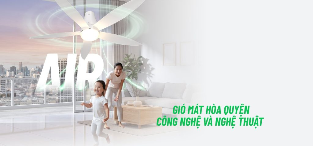 quạt trần gcool gió mát hòa quyên công nghệ. Quạt trần GCool Air sử dụng động cơ Smart DC hiệu suất cao, tiết kiệm 50% điện năng so với sản phẩm cùng loại. Công suất 32W.
Quạt trần Air sử dụng động cơ Smart DC hiệu suất cao, tiết kiệm 50% điện năng so với sản phẩm cùng loại. Công suất 32W.